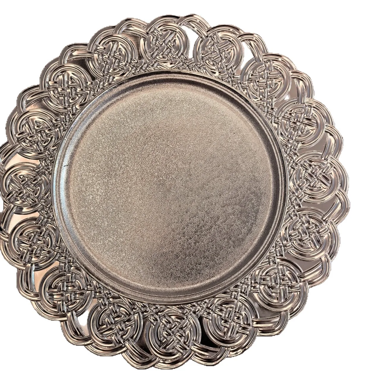 13Inch Gold Plastic Gold Finish Mirror Wedding Charger Plates Round Dinnerware Gold Charger Plates Party Wedding Decoration