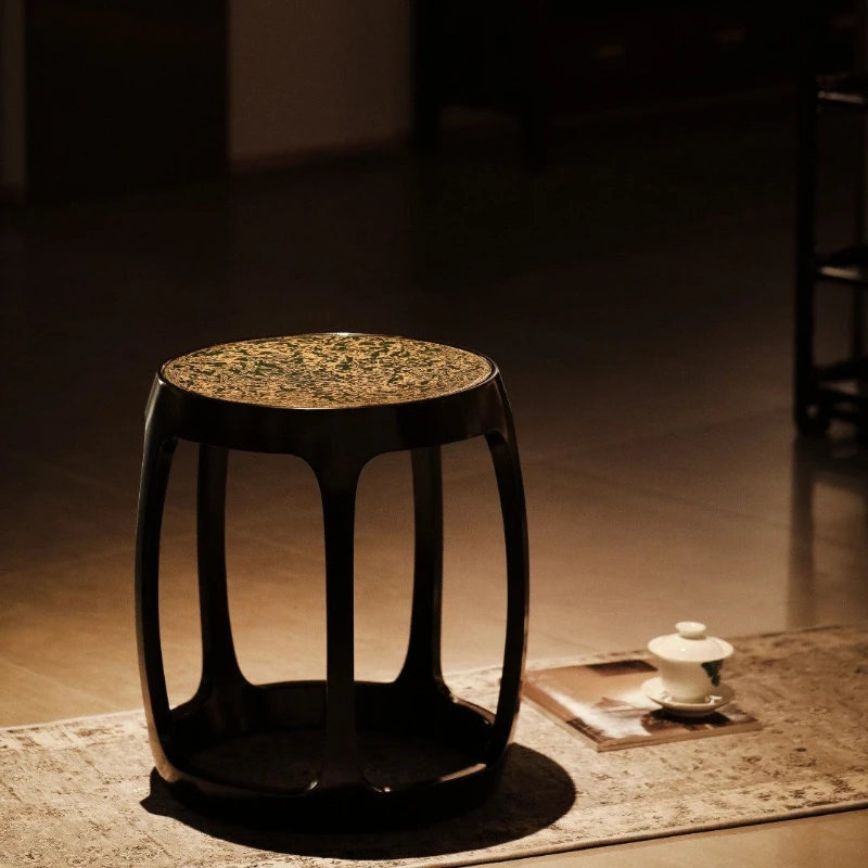 round  solid wood small Chinese dining table  guzheng  furniture cultural and play collections