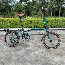 Carston NO Logo 20 Inch 9 Speed Dual V-Brake Portable CRMO Tri Fold Frame 53T CNC Crankset 20 Inch Wheel Folding City Bicycle