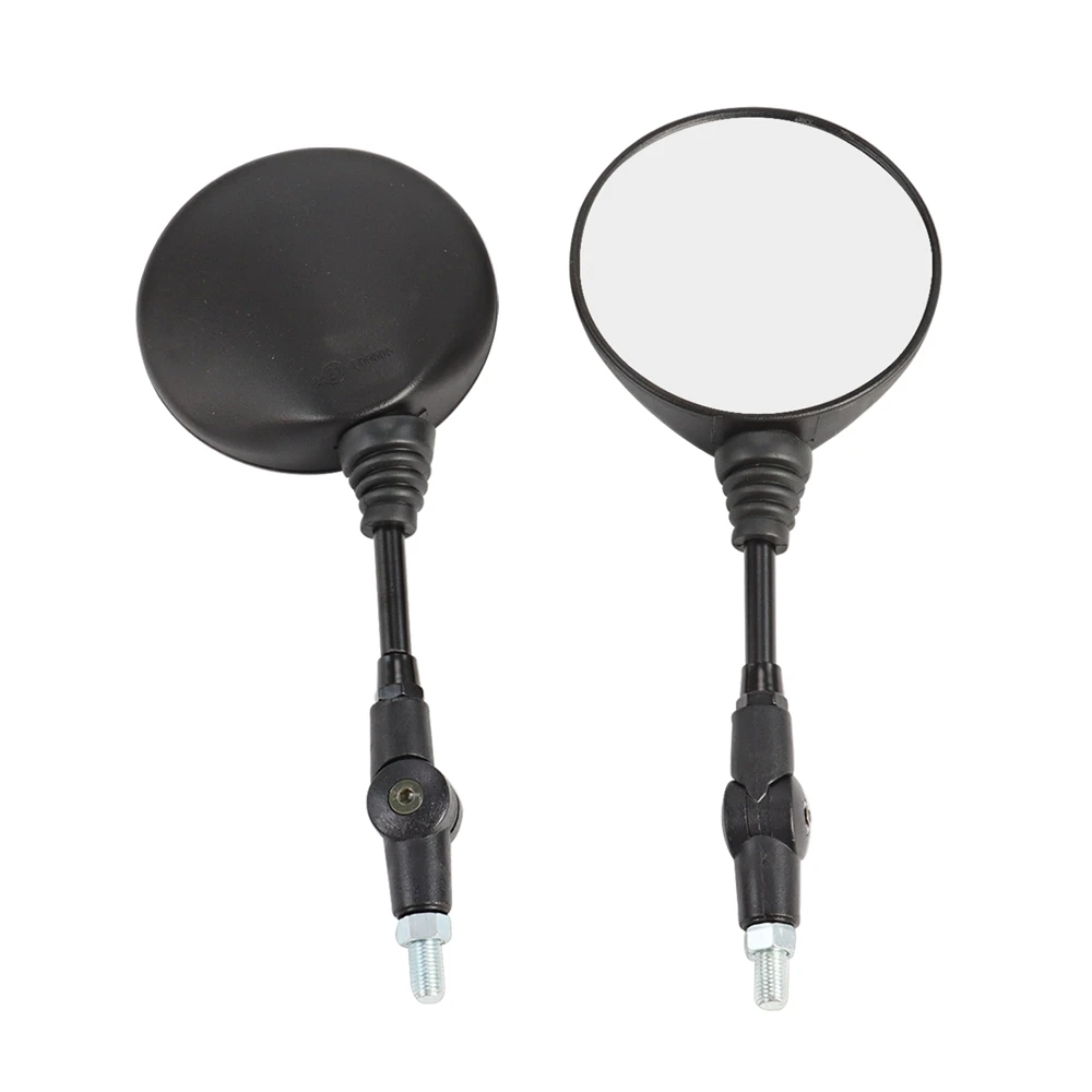 دراجة نارية سوداء عالمية 10 مللي متر مرآة جانبية مرآة الرؤية الخلفية المضادة للسقوط مرآة مستديرة قابلة للطي #3