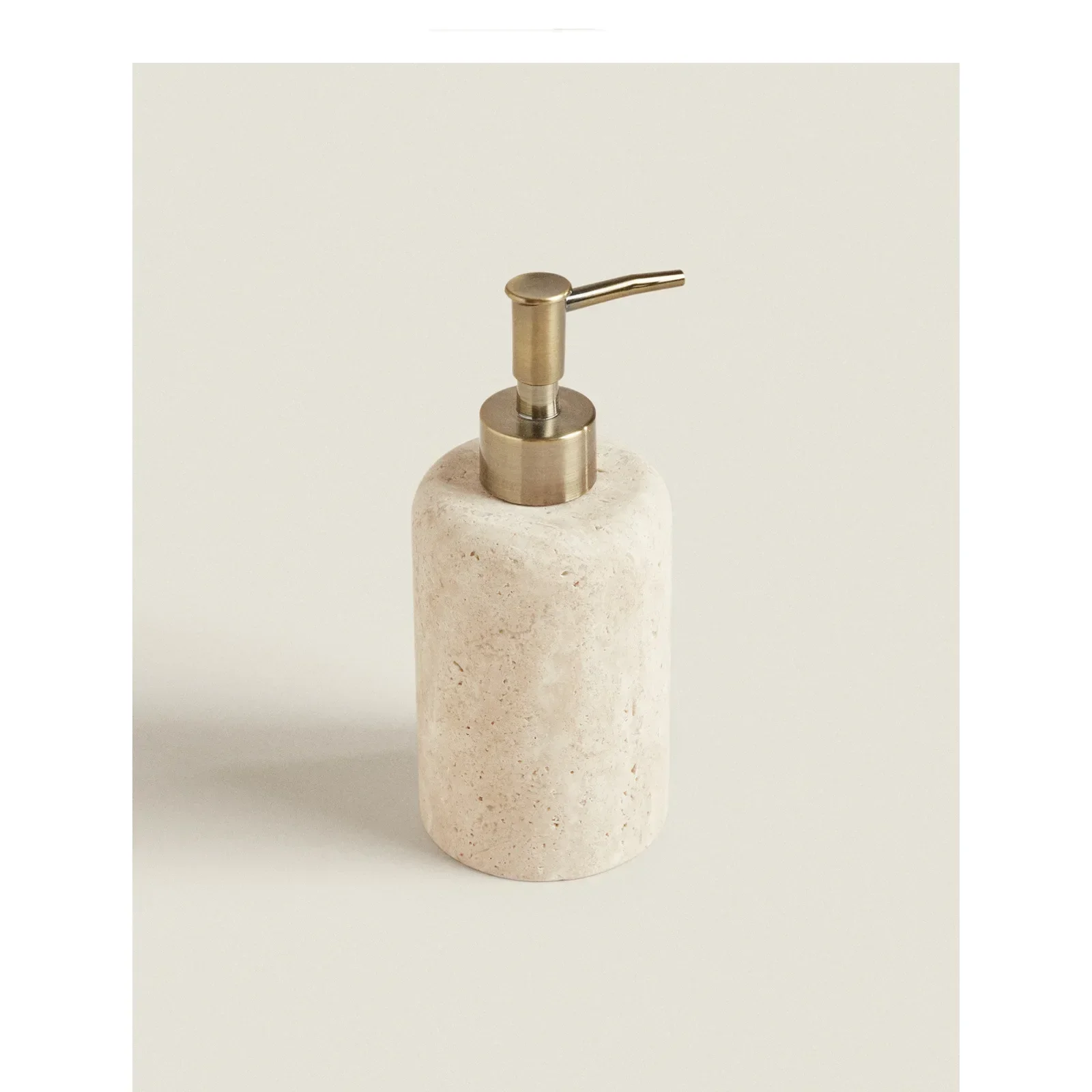 Wholesale Customized Natural Yellow Travertine Marble Stone Refillable Bathroom Liquid Dispenser, Lotions Soap Container