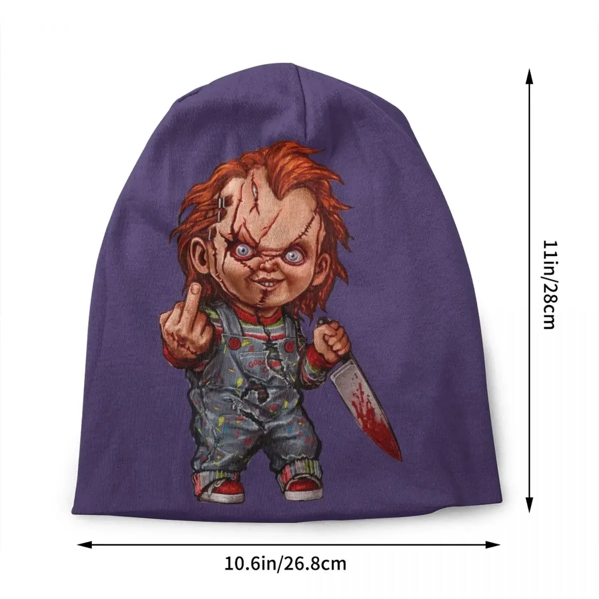 Custom The Killer Doll Chucky Skullies Beanies Caps Streetwear Winter Knitted Hat Adult Child's Play Horror Movie Bonnet Hats