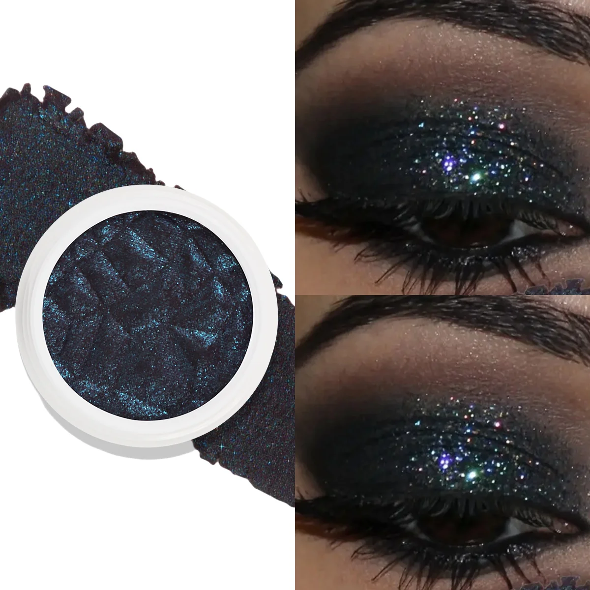 Resaltado monocromático sombra de ojos barro puré de patatas espejo brillante cristal blanco perla luz brillo paleta de sombra de ojos