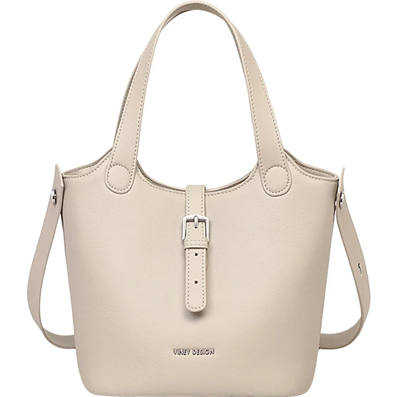 Korean Version Simple Women Tote Bag New Shopping Crossbody Bag Genuine Leather Women Handbag Bucket Bag Versatile Shoulder Bag