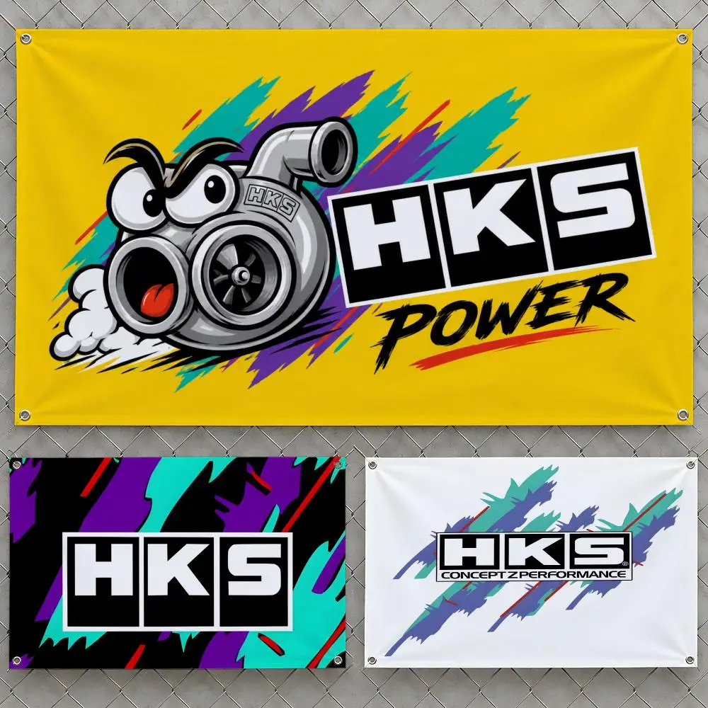 Brand H-HKS Hi-Power Turbo JDM Tuning Flags Wall Hanging Flag Banners For Birthday Parties Outdoor Bedroom Dorm Room Decor