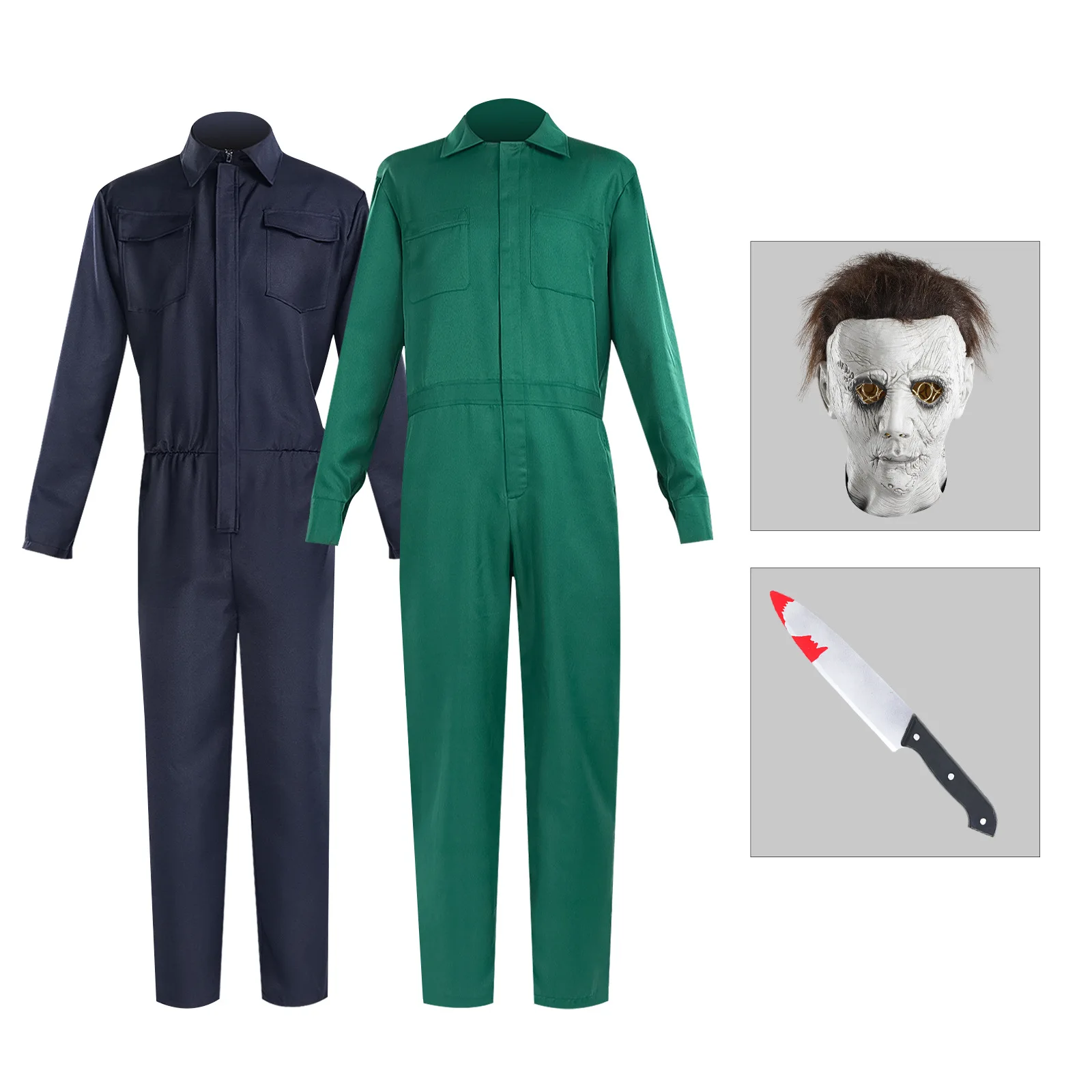 

Bloody Killer Michael Outfits Halloween Myers Cosplay Costume Cos Jumpsuit Horror Mask Halloween Party Costume Adult Men Womencu