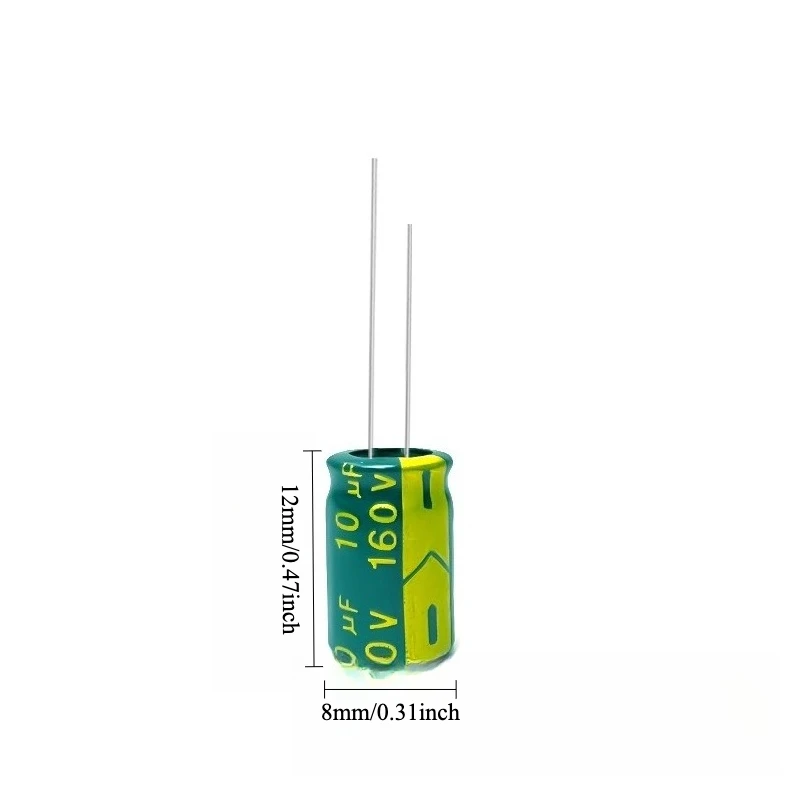 

125pcs 160V 10uF Electrolytic Capacitor High Frequency Low ESR Long Life Green Gold 8x12mm for Power Supply
