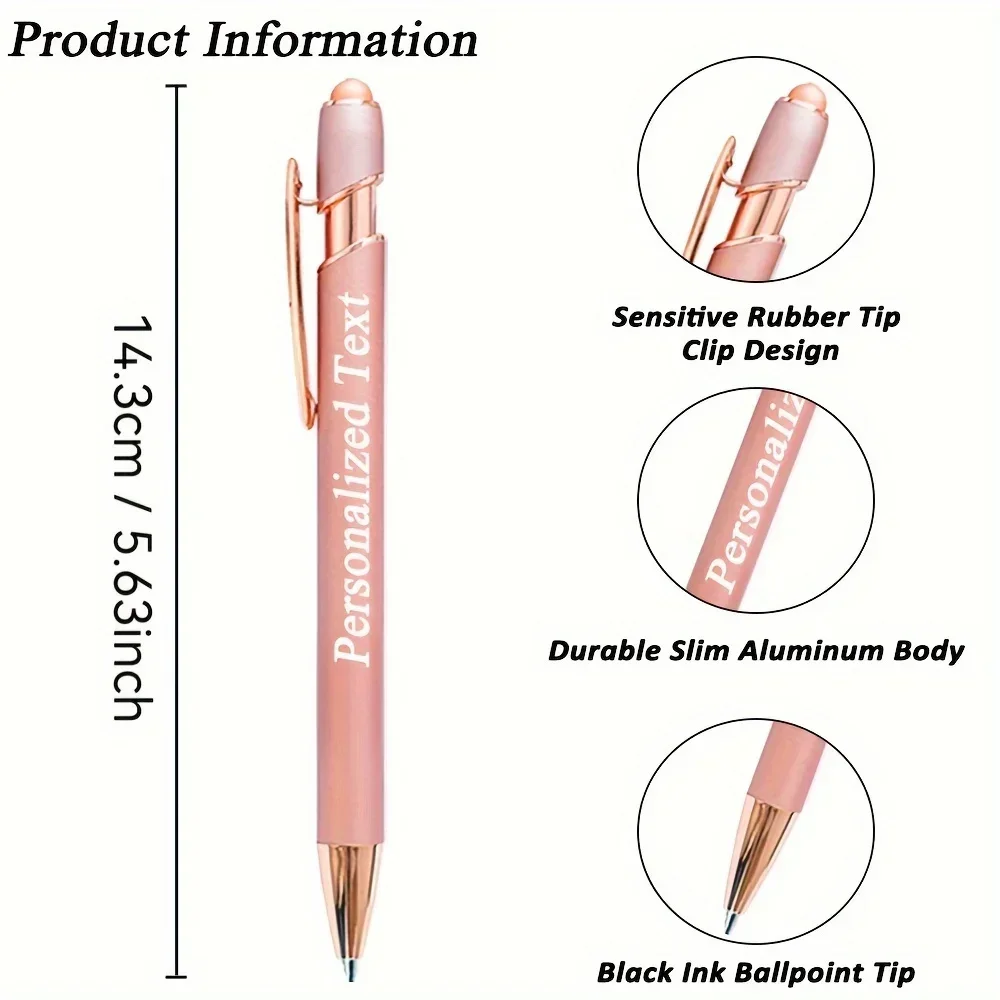 32pcs Customizable Metal Ballpoint Pens Black Ink Smooth Writing with Touchscreen Functionality Ideal for Promotional Gifts