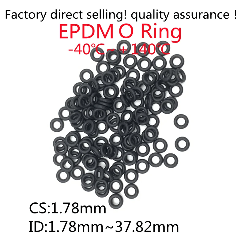 CS1.78mm EPDM O RING ID 1.78mm~37.82*1.78 mm 50PCS O-Ring Gasket Seal Exhaust Mount Rubber Insulator Grommet ORING