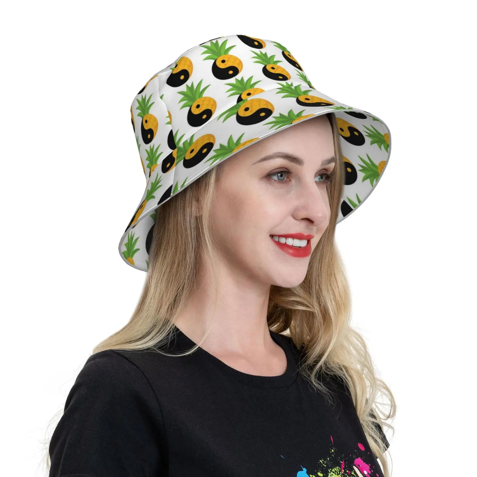 Presenting Yin & Yang Cap Diy Light Foldable Sunshade Fashion Fisherman Hat Psych Yin Yang Shawn Gus Yellow Fruit Delicious