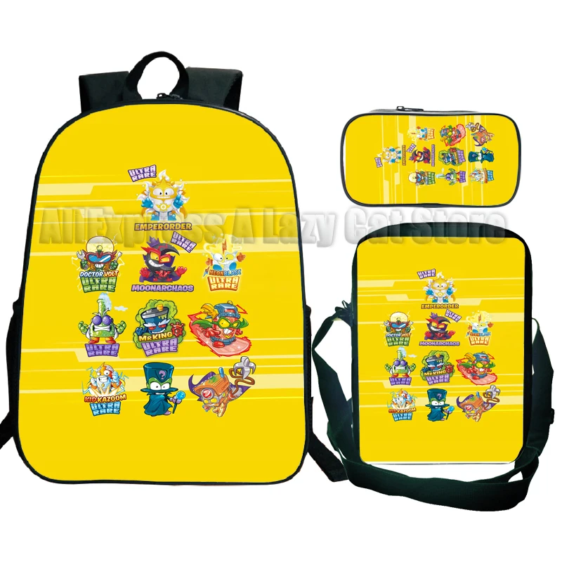 Tas punggung Super ringan untuk anak, tas ransel punggung Super Zings, tas sekolah motif kartun untuk anak laki-laki dan perempuan 3 buah