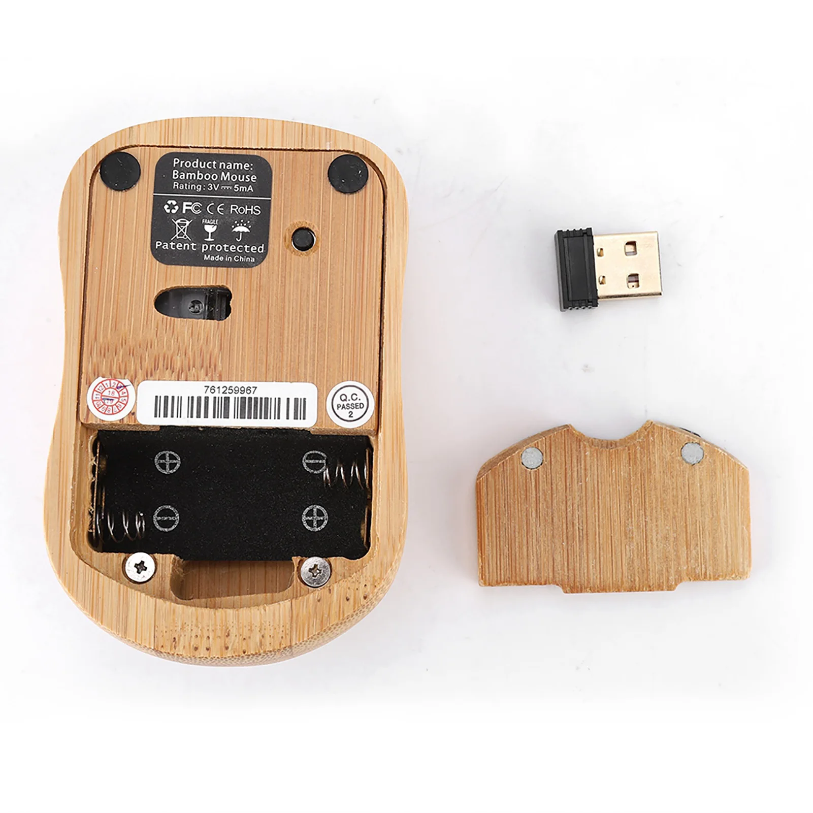 MG95-n 2.4GHz Bamboo Wireless Optical Mouse 1600Dpi Wireless Mouse PC Laptop Computer Wooden Wireless Mouse For Window System