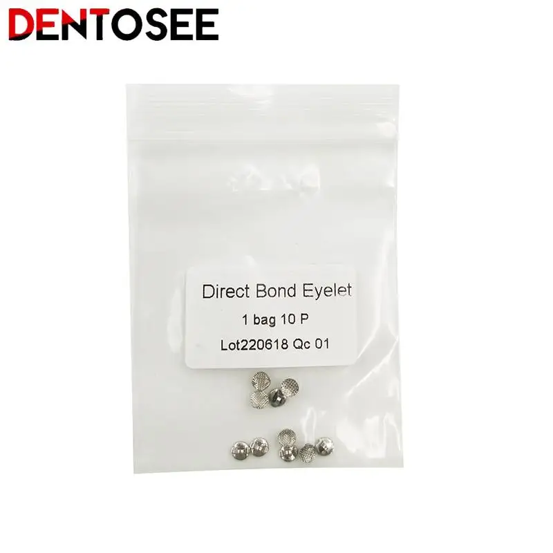 10Pcs/pack Dental Orthodontic Mesh Lingual Buttons Bottom Perforated Connection Tongue Side Buckle Dental Consumables