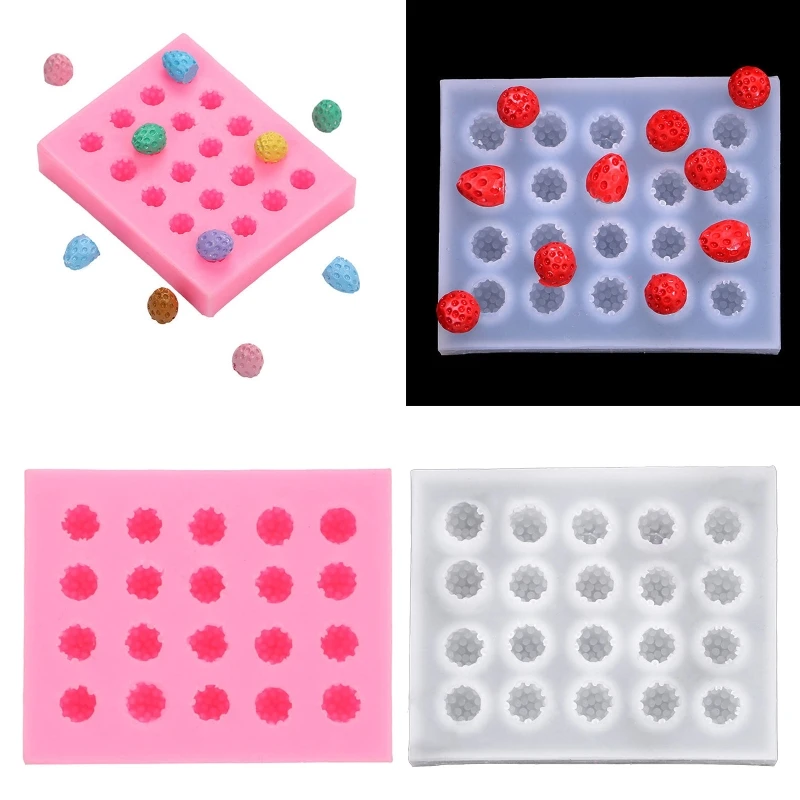 Silicone Fondant Moulds Chocolate Mold Strawberry Shape DIY Reusable Baking Tool New 2024