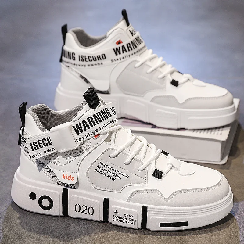 

Мужская уличная нескользящая дышащая мужская обувь 31–44, модные кожаные кроссовки с высоким берцем, трендовая горячая распродажа, удобная мужская повседневная обувь