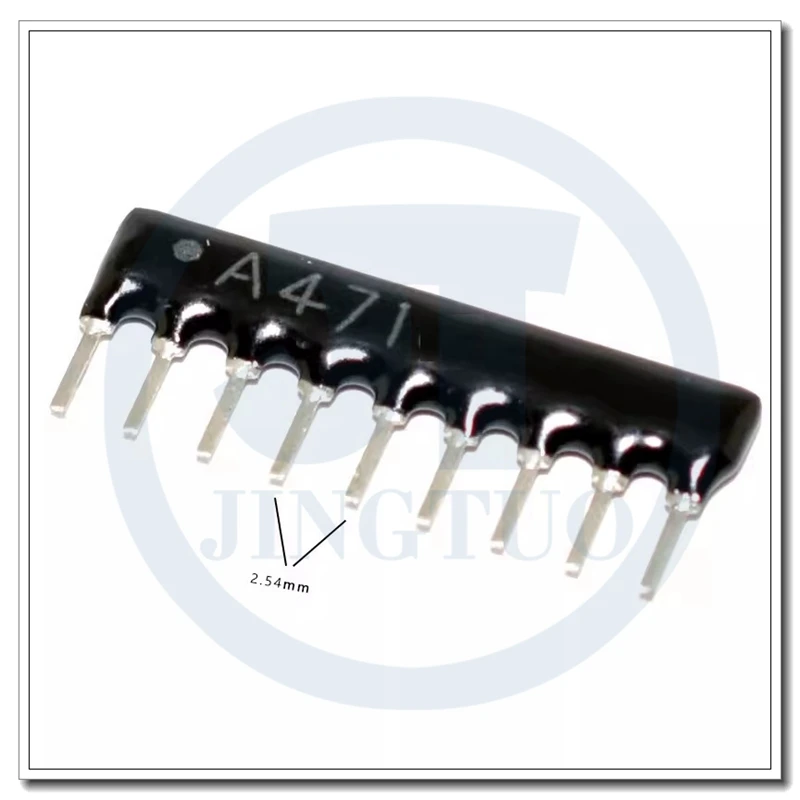 Resistor array 5/6/7/8/9PIN A102/152/202/332/472/512/103/203/223/333/104J 1K 1.5K 2K 3.3K 4.7K 5.1K 10K 20K 22K 33K 100K Ohm