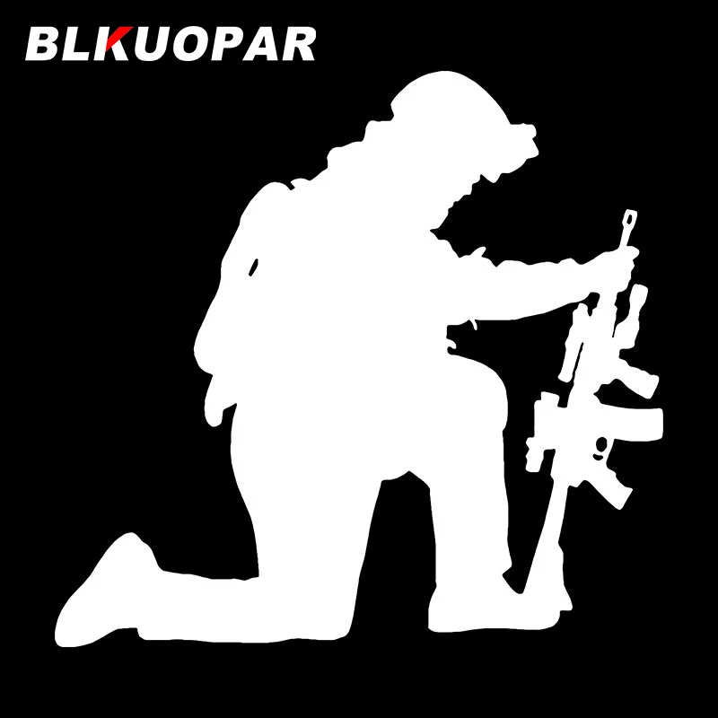 BLKUOPAR The Soldiers Firing Car Stickers The Body Of Vinyl Decals Fashion Silhouette Waterproof Motorcycle Surfboard Styling