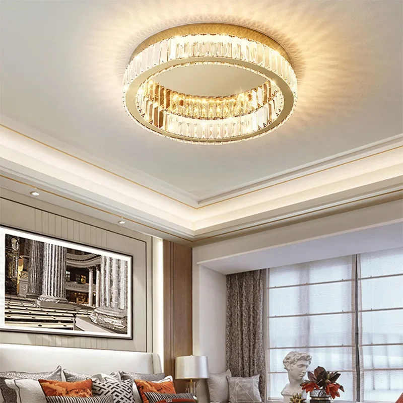 Nordische LED Kristall Kreis Decken leuchte Kronleuchter Beleuchtung für Wohnzimmer Schlafzimmer Home Indoor Dekor Lampara Techo Leuchte