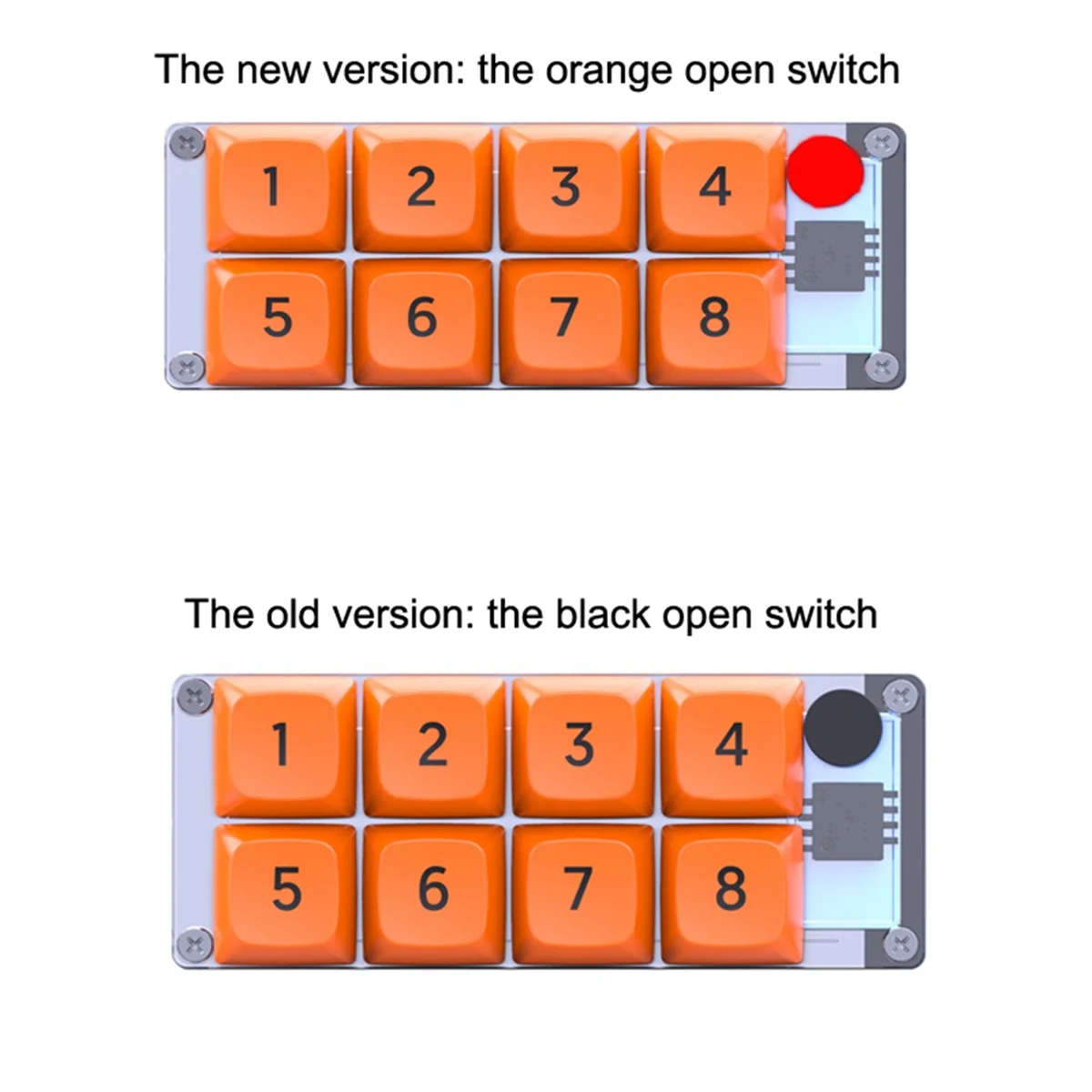 8 Key Macro Programmable Fully Hot Swappable Mechanical Switch 4 Color RGB Light Gaming Keyboard Numeric Keypad Orange