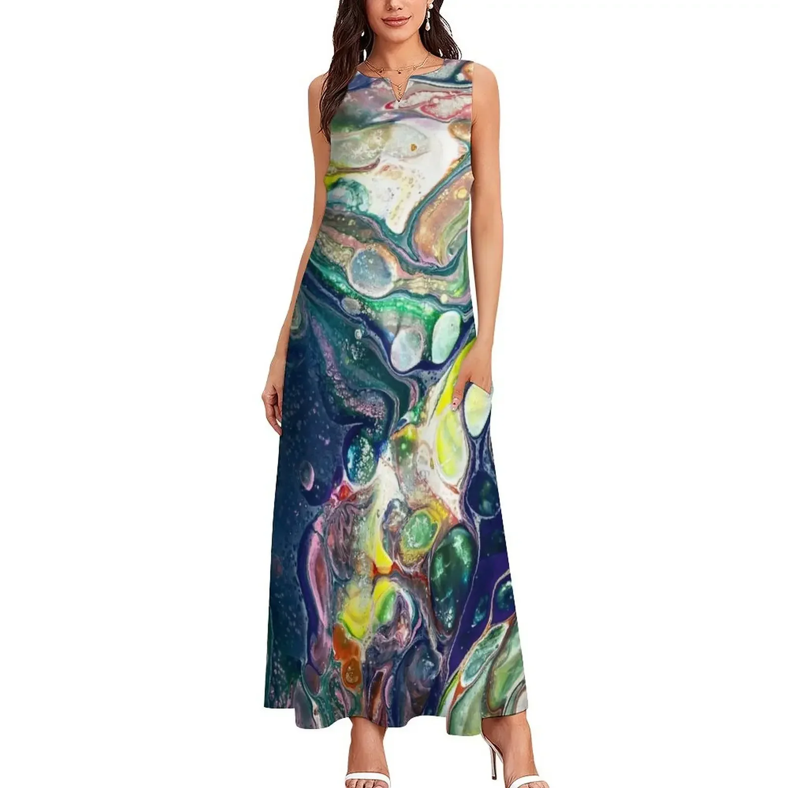 カラフルな抽象画 - ベストセラーのパステルカラー - マグカップ、マスク、Tシャツ、枕、ロングドレス、女性用ロングドレス、高級ドレス、ドレス