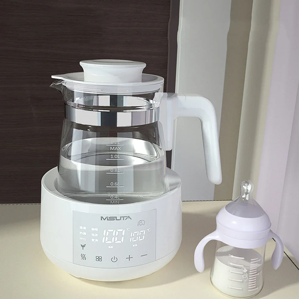 220V 800W 1.2L Electric Thermostatic Heating Water Kettle,Multi-function Baby Warm Milk Pot,With Remote Control,24 Hours Warmer