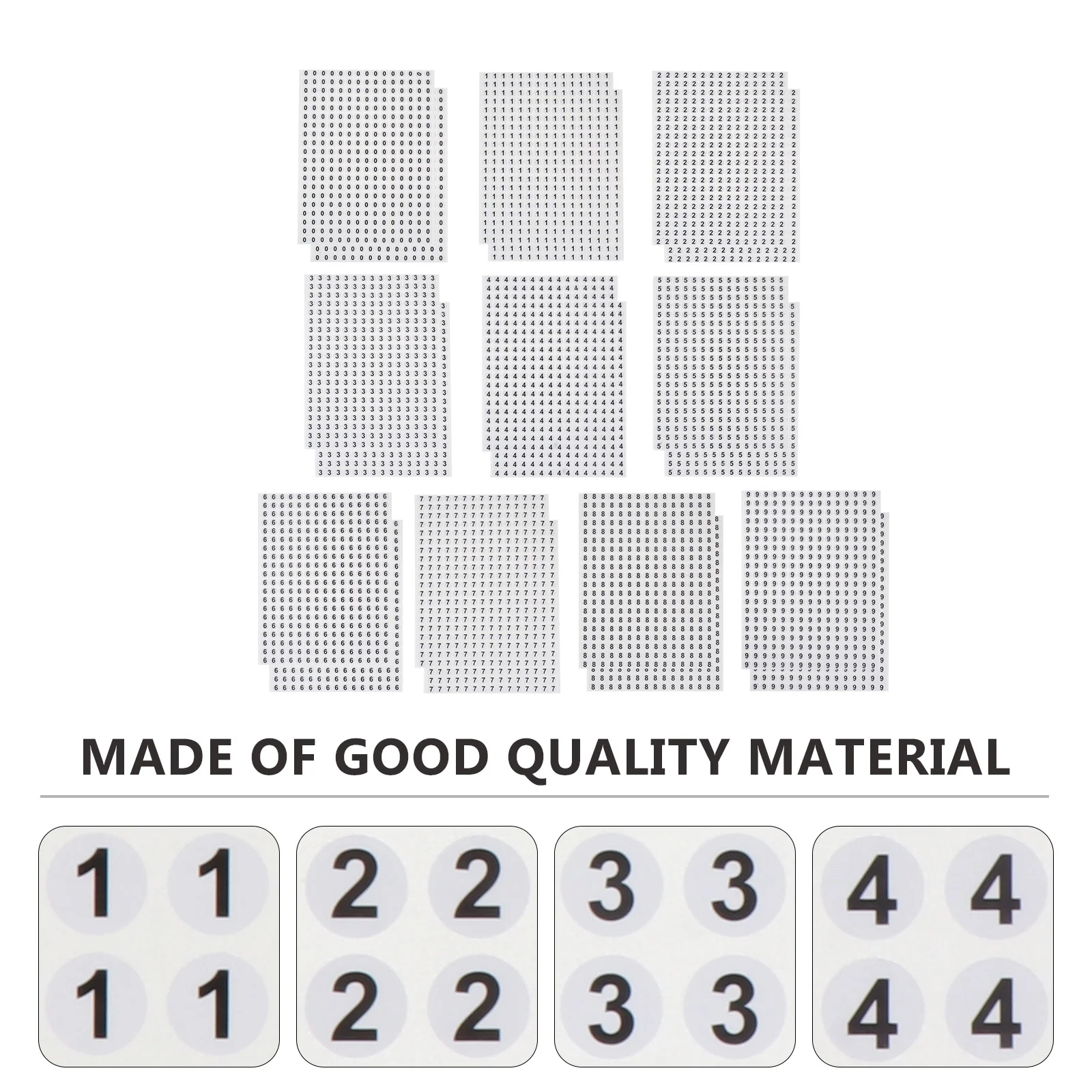 6000 Pcs Stickers Clear Number Round Serial Self-adhesive Outdoor Room Consecutive