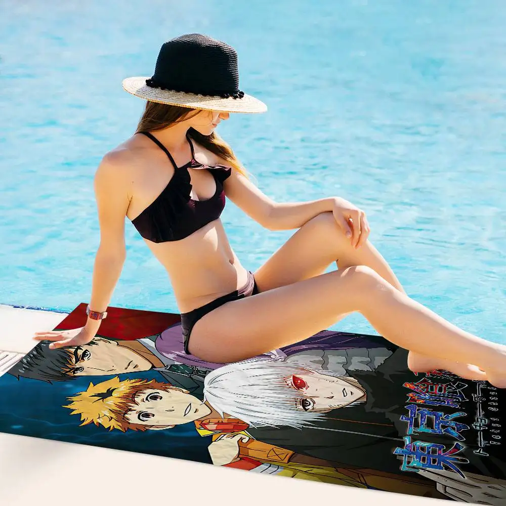 Popular Anime T-TokyoS G-GhoulS Anime Beach Swimming Towel Soft Absorbent Washcloth Children's Gifts For Kids Travel Camping
