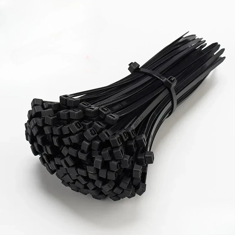 250 PCS Black Self-Locking Nylon Cable Ties Zip Fastening Rings Plastic Strap Cable Management Set for Home Office Organizing
