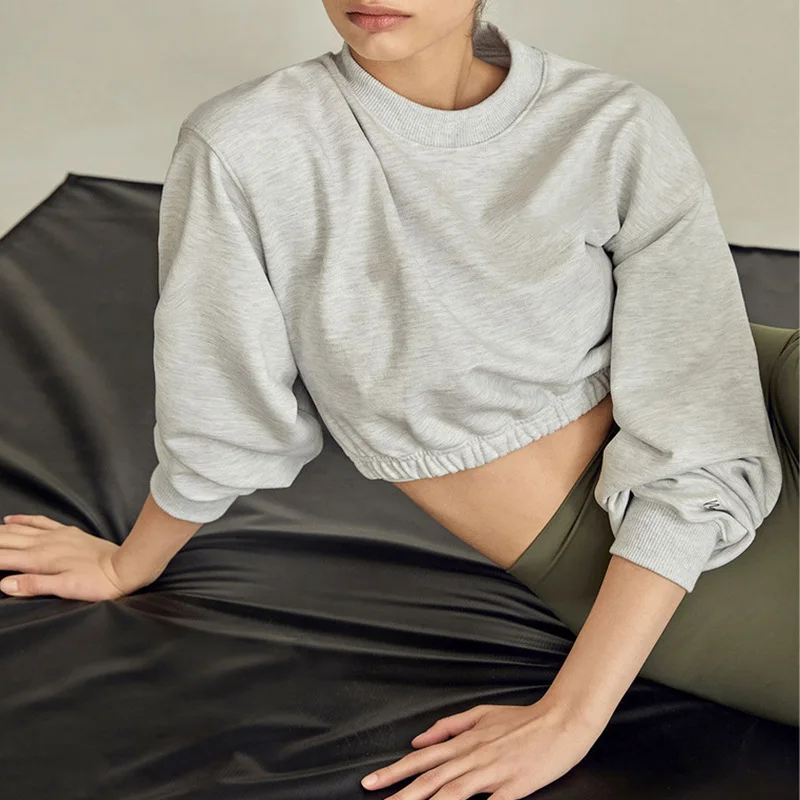 100% Cotton Oversize Sweatshirt Long Sleeve Pulovers Running Yoga Jogger Cropped Hooded Harajuku Women Hoodie Aesthetic Clothing