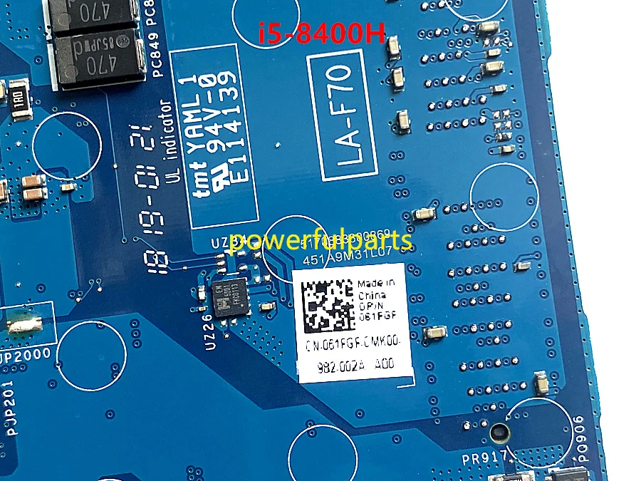 Восстановленное материнская плата Dell Latitude 5491, встроенный процессор i5-8400H 061FGF CN-061FGF DDP70 LA-F701P, материнская плата работает нормально