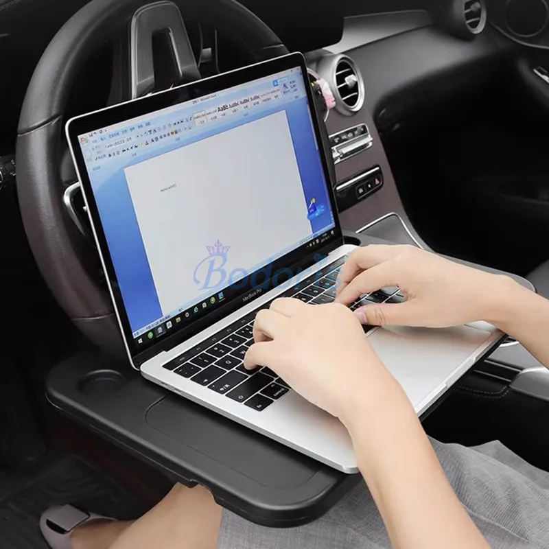 Pretable Car Laptop Drink Desk For Toyota Hilux Vigo Revo Fortuner Innova Yaris Corolla Steering Wheel Food Board Dining Tray