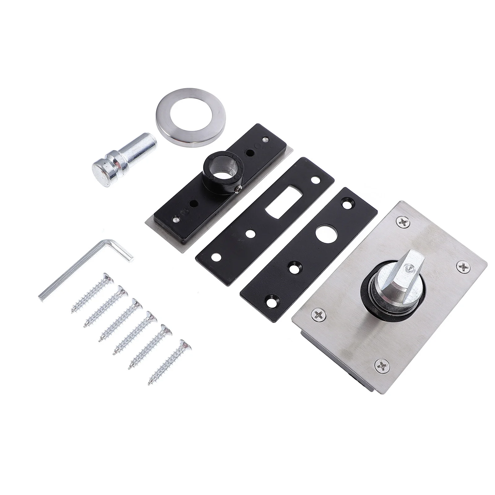 

1pc Pivot Hinge 360 Degree Rotation Stainless Steel Door Hinge For Wood Doors Furniture Hardware Replacement Silver