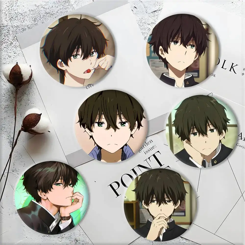 Anime H-Hyouka Houtarou Oreki Badges 25 32 44 58 75 mm Round Cosplay Pin Bag Decor Fans Collect Friends Gifts Brooch Souvenir