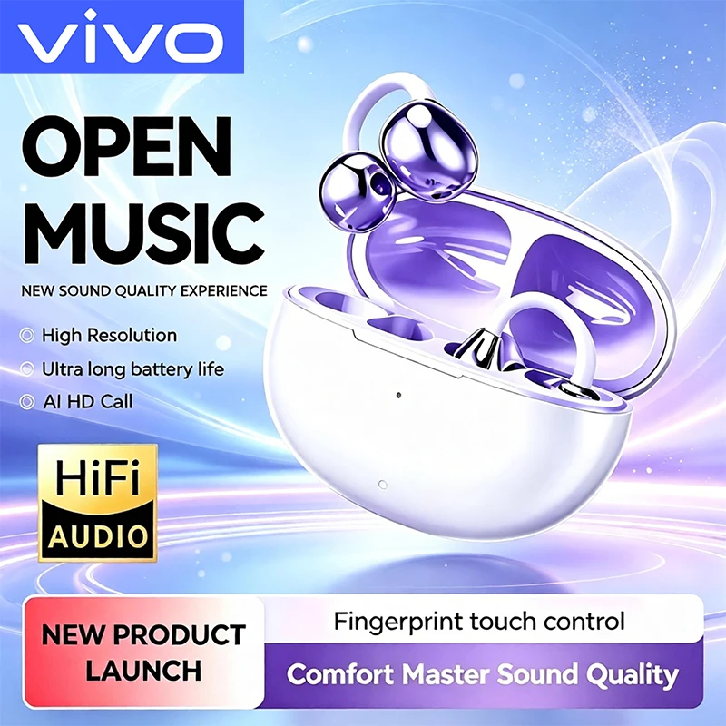 VIVO AI Languages Translation Earbuds Open-Ear Wireless Sports Headphone 144 Languages Real-time Two-Way Translator Earphones