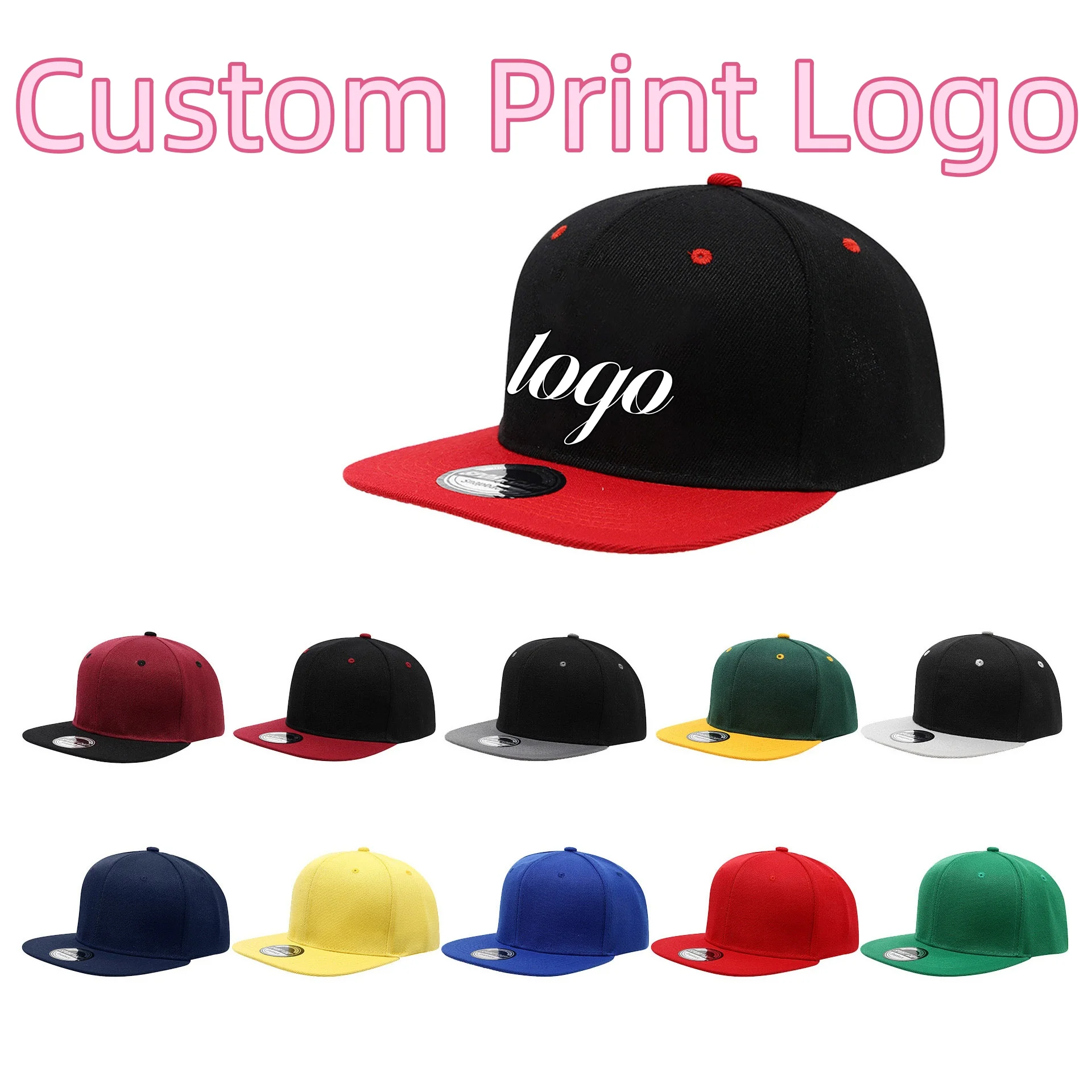 Customized Printed Logo Flat Edge Hip-Hop Hat Men's Fashionable Trend Baseball Cap Woman's Sunscreen And Shading Duck Tongue Hat