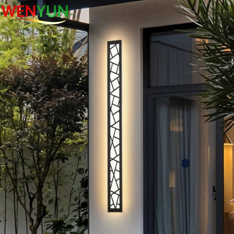 

Современный простой металлический полый светодиодный водонепроницаемый уличный настенный светильник шириной 12 см IP65 из нержавеющей стали для патио, крыльца 110 В 220 В, садовый светильник