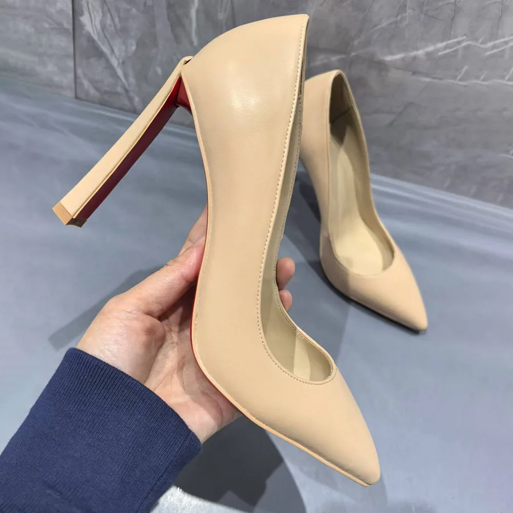 

Nude Sexy Pointed Toe Pumps Stiletto Designer High Heels Fashionable Large Size Temperament Large Size 10CM Women's Shoes