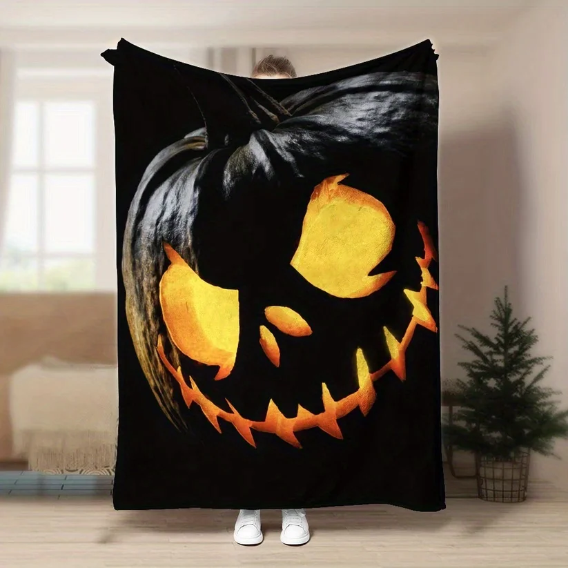 

Halloween Sherpa Blanket - a perfect all-season gift for sofas, beds, cars, offices, camping and travel comfort