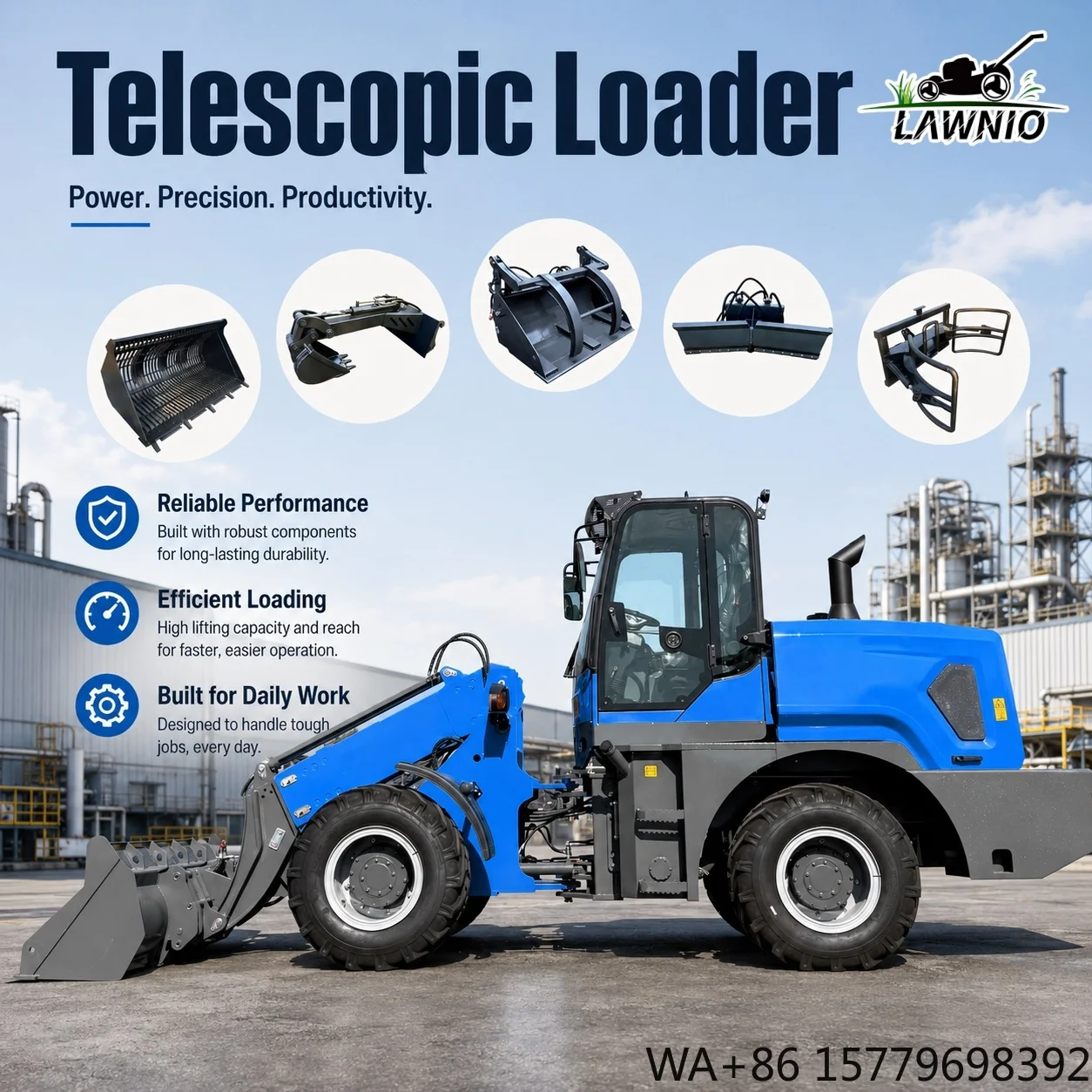 Cost Effective Telescopic Loader  High-Low Speed Transmission and Strong Traction for Livestock Farms  Loader
