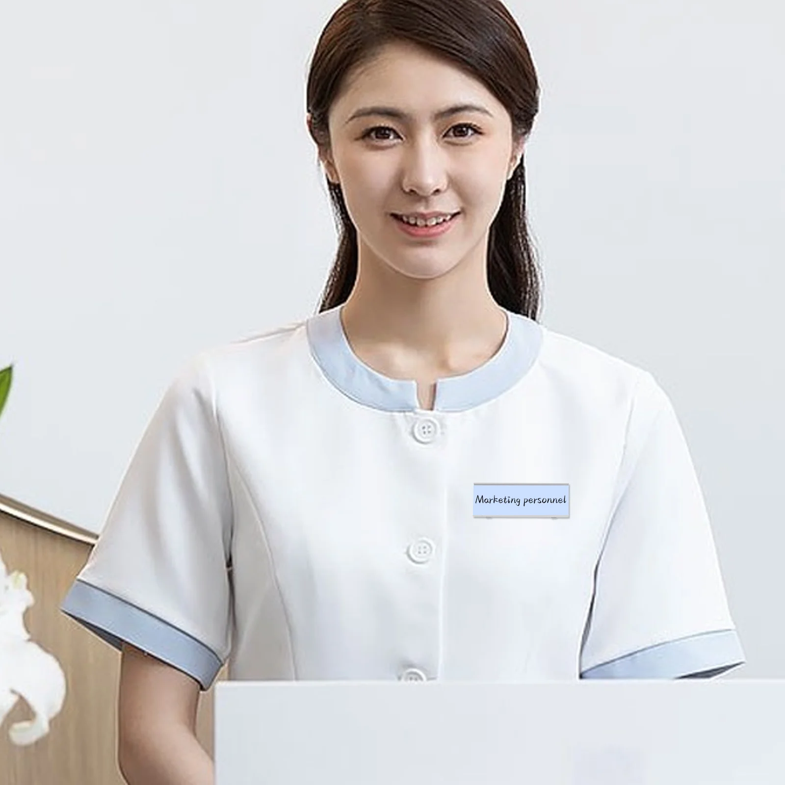 10 шт., именные бирки из алюминиевого сплава, многоразовые держатели бейджей для офиса, отеля, идентификационная булавка, безопасное крепление, имя