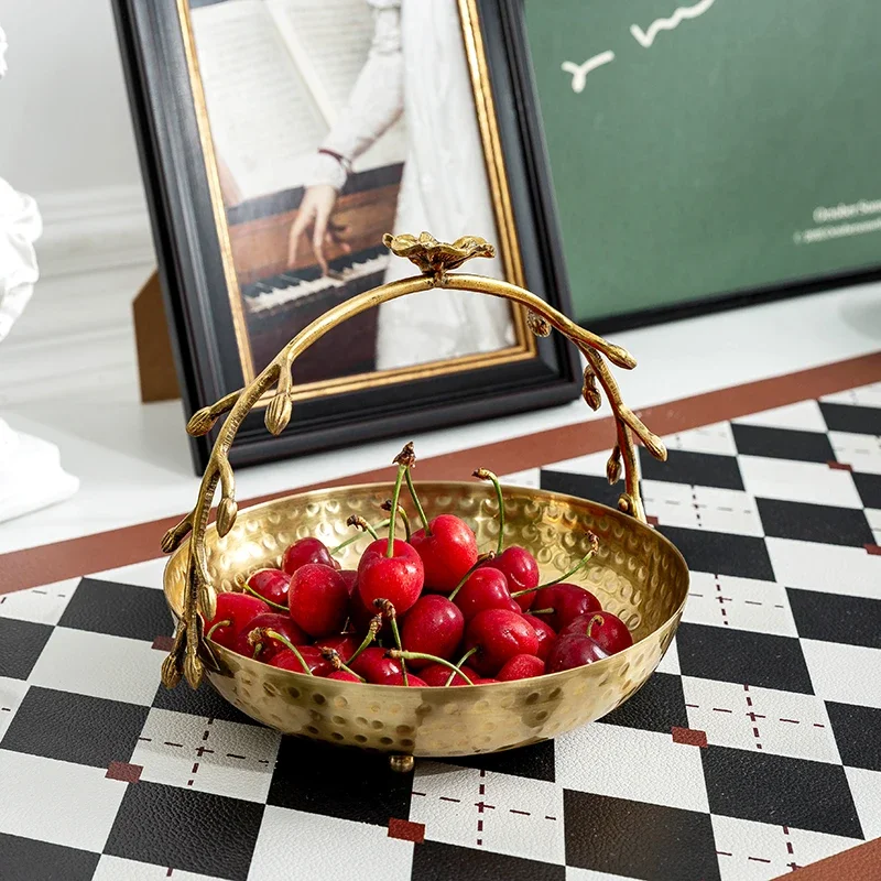 Handmade Brass Plum Blossom Tray  Imported Versatile for Candies Dried Fruits Jewelry Key Storage Tray