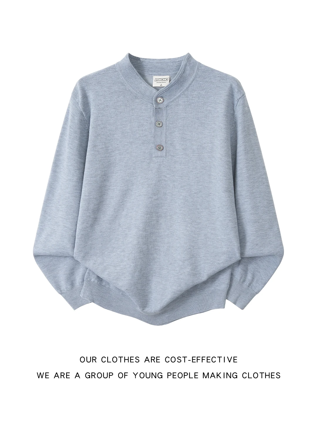 

American Sle Henry Collar Knitted Sweater Men's Loose Base Layer Sweater Casual All-Match Woolen Sweater for Spring Autumn