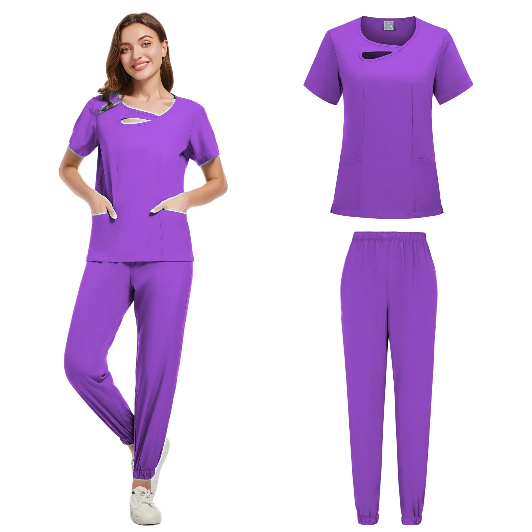 Uniformes cirúrgicos femininos, Conjuntos de Enfermagem Enfermeria, Top Pants Articles, Uniforme médico, Scrubs, Salão de beleza clínica, Ternos hospitalares