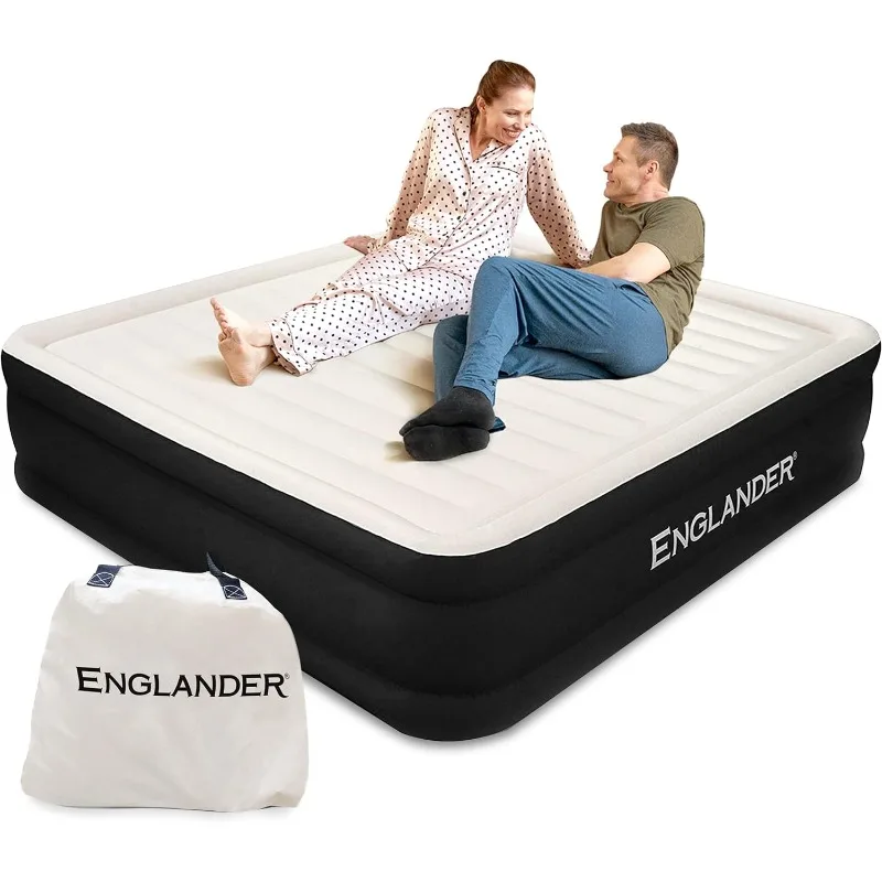 

Englander Air Mattress Built in Pump Luxury Double High Inflatable Bed for Home, Travel & Camping - Premium Blow Up Bed