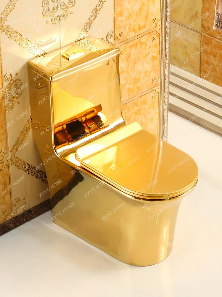 Golden Toilet Creative Personality Art Bar Pumping Toilet Siphon Color Deodorant Toilet