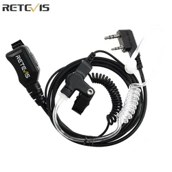Walkie Talkie 2Pin Earpiece PTT MIC Covert Acoustic Tube Headest 180° PU Tube for Kenwood BaoFeng UV 5R for Quansheng UV K5 K6