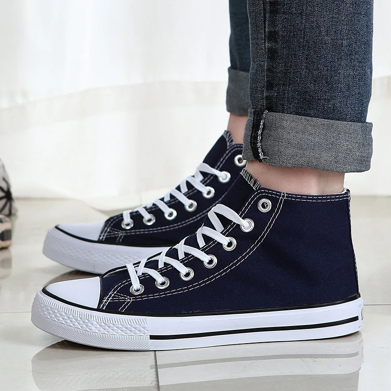 New Classic High Top Comfortable Sports Flat Walking Comfortable Sneakers Fashion Breathable Vulcanized Leisure Canvas