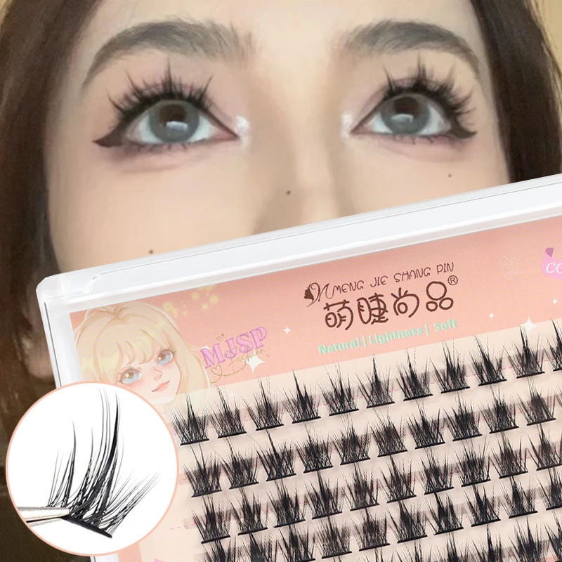 1Box Individual Clusters False Eyelashes Mink Segmented Grafted Eyelashes Natural Soft Thick Fluffy Eyelashes Extension Makeup