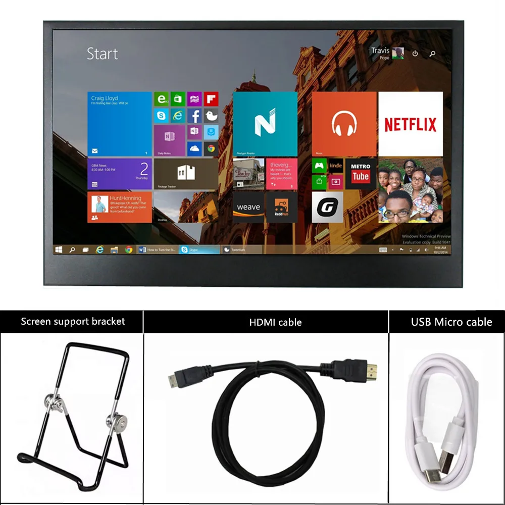 

11,6-дюймовый портативный монитор IPS-экран HDMI второй дисплей для портативных ПК Raspberry Pi PC 1080P FHD Внешний монитор Plug & Play