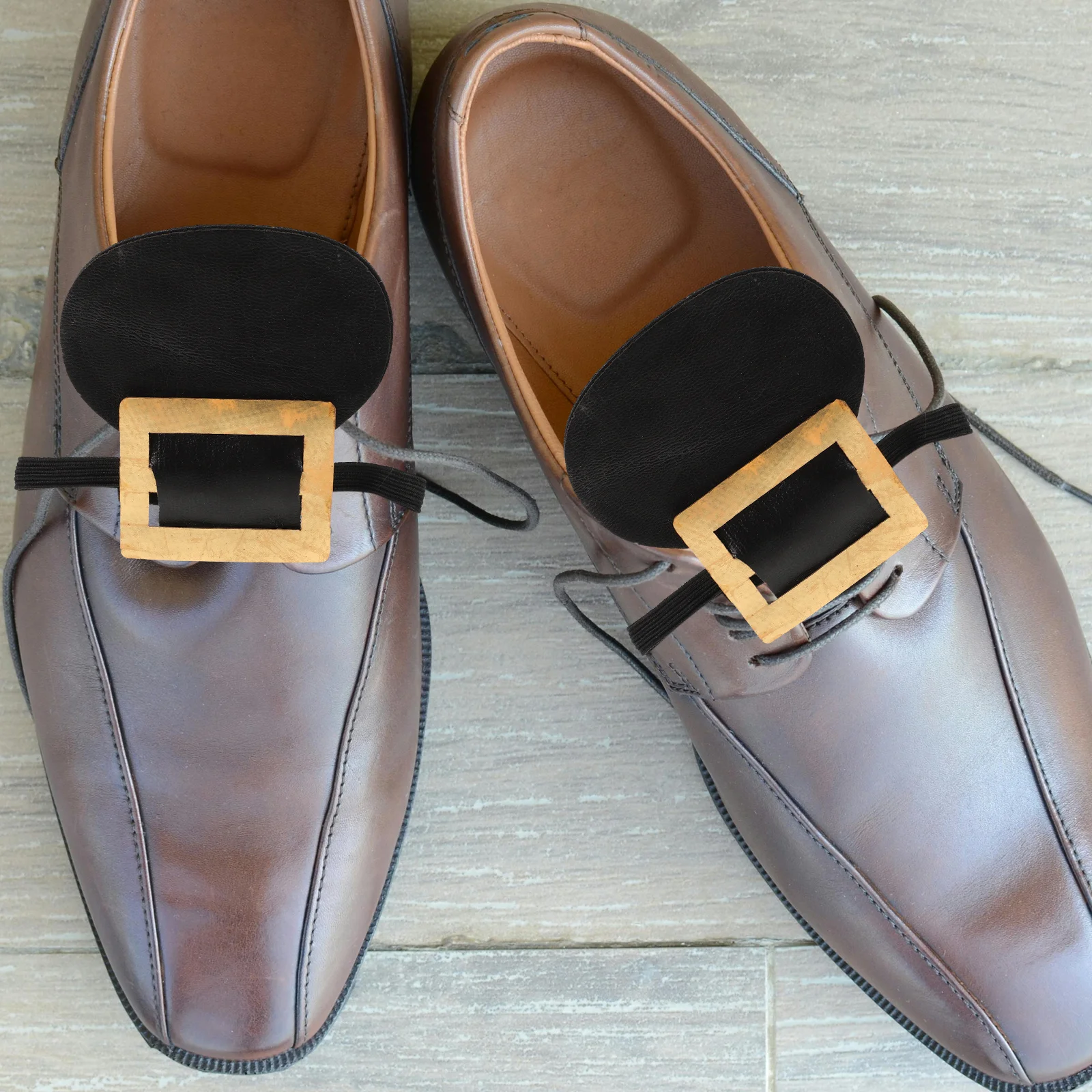 1Pair Lawyer Shoe Buckles Gold Costume Shoe Buckles Elegant Historical Dress Up Accessories Period Men Costume Footwear